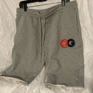 Heather Gray OG Athletic Shorts with Graphic on left leg